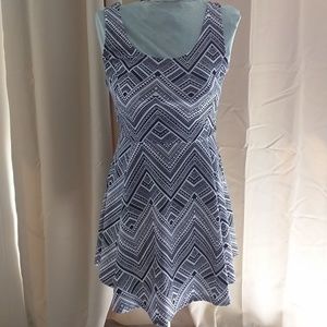 H&M graphic black white skater dress